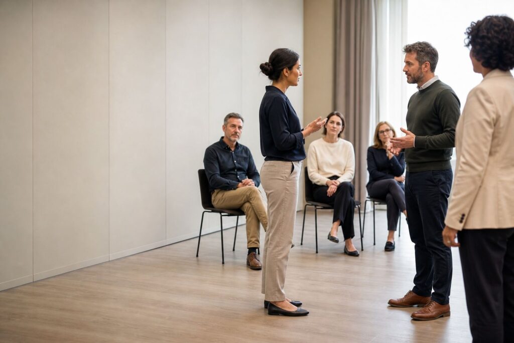 Kommunikationstraining in einer realistischen Arbeitssituation